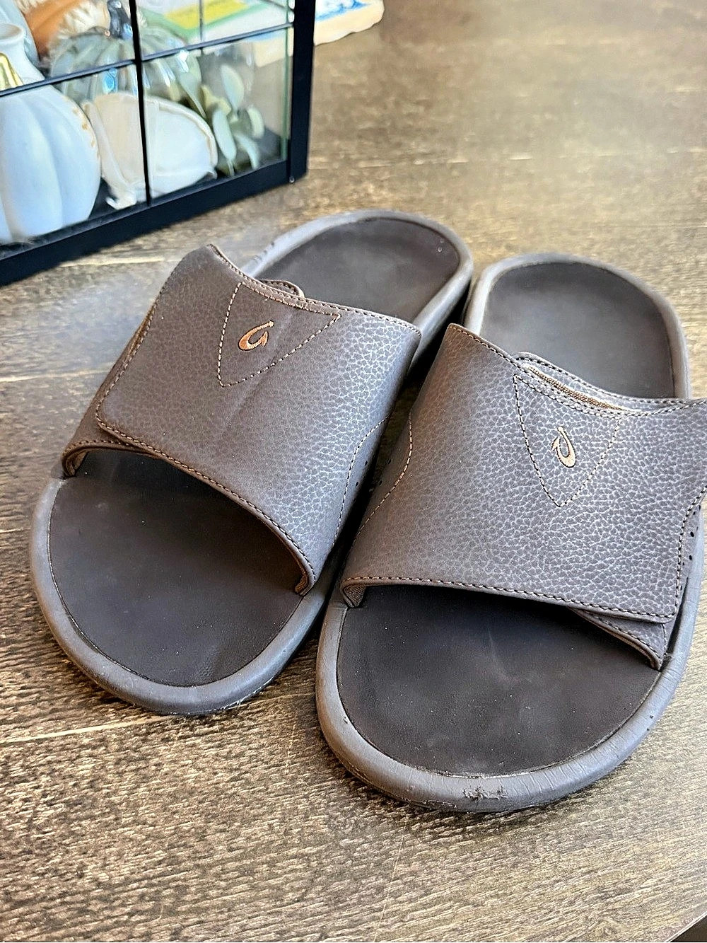 OLUKAI Nalu Slide Brown Slides Men’s US 12